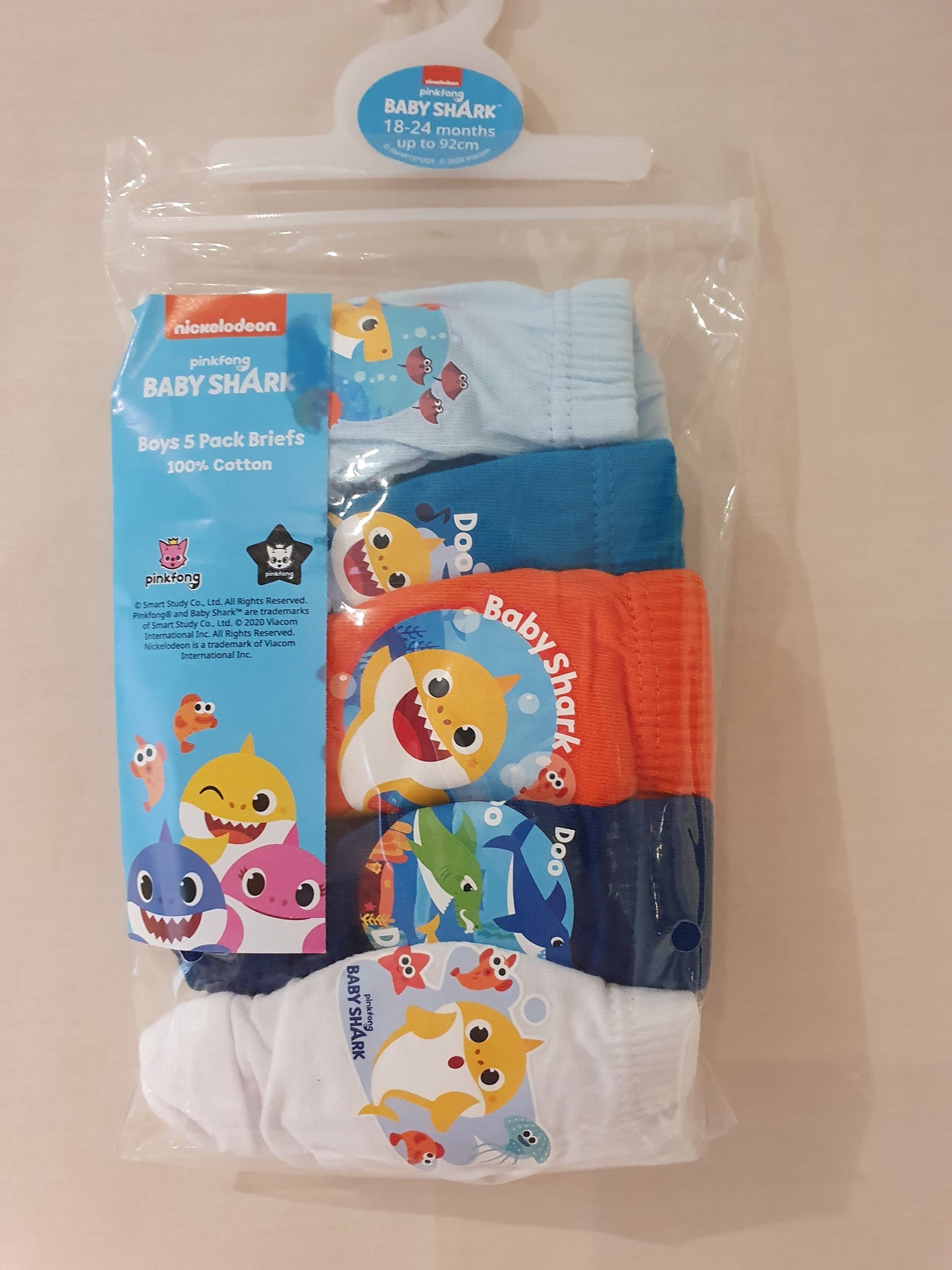 B4 BABY SHARK 5PK - 18 MONTH - 5 YEARS