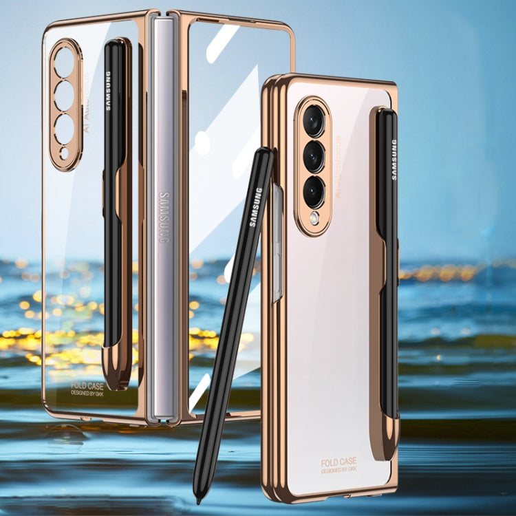 Samsung Galaxy Z Fold3 5G Case with S Pen Slot - GKK Electroplated Glass Cover