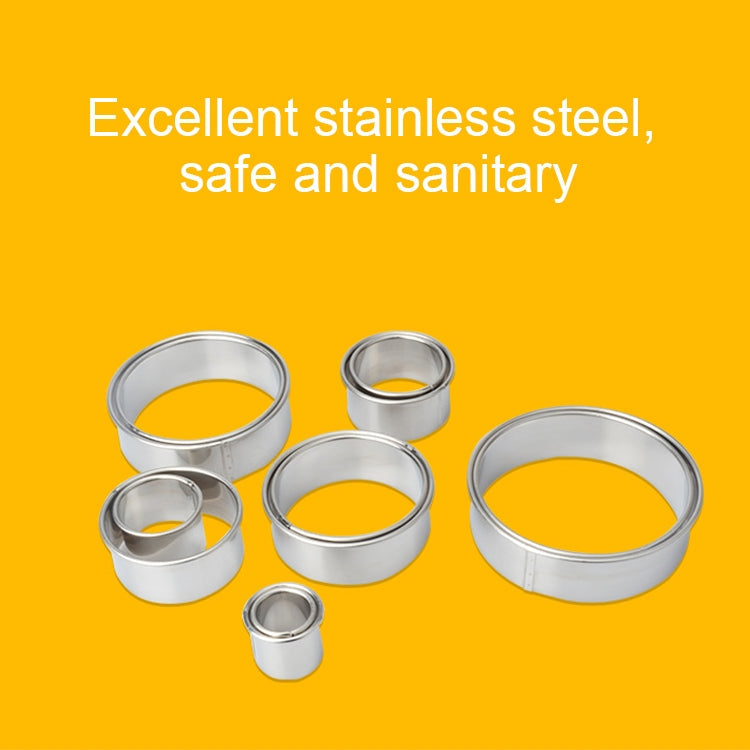 12 PCS / Set Stainless Steel Round Shape Cutting Mould Mousse Cake Doughnut Baking Tools, Round Shape(12 PCS / Set)