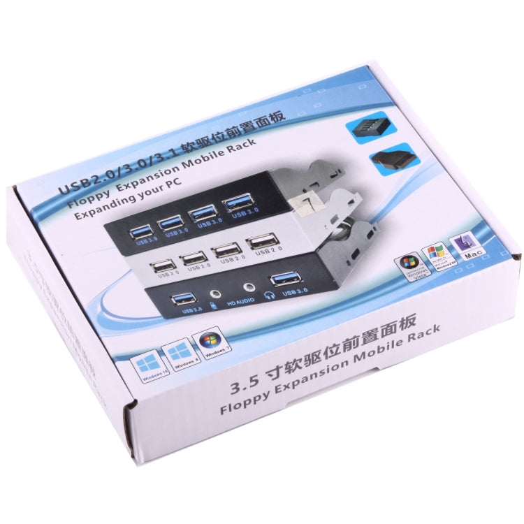 3.5 inch Floppy Expansion Bay Front Panel 4 Ports USB 2.0 HUB Adapter Connector