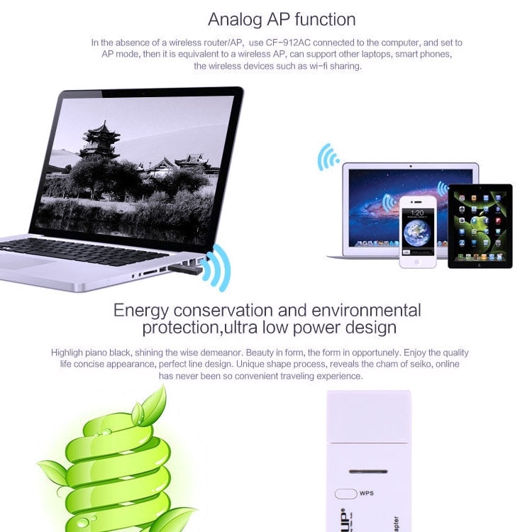 EDUP AC-1601 802.11AC 1200M Dual Band USB 3.0 Wifi Wireless Adapter, AC-1601 1200Mbps