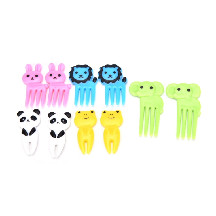 Children's Cartoon Animal Fruit Forks - 5 Sets of 10 Bento Decoration Picks