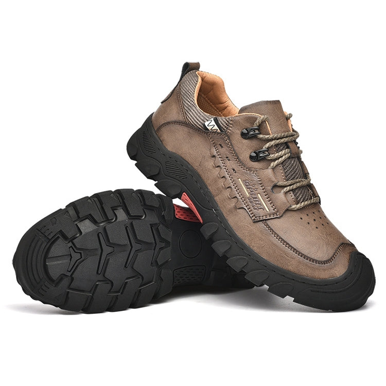 Men’s Autumn Leather Hiking Shoes – Non-Slip Thick Sole Outdoor Boots