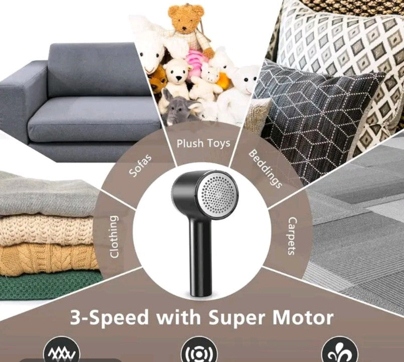 Rechargeable 3-Speed Fabric Lint Remover with Stainless Steel Blade