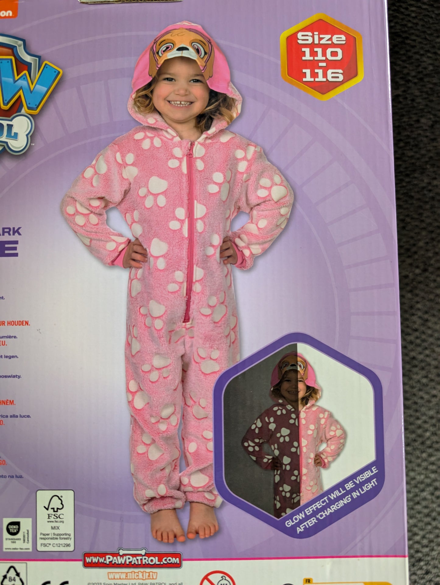Kids Glow-in-the-Dark Fleece Onesie – Paw Patrol or Minnie Mouse