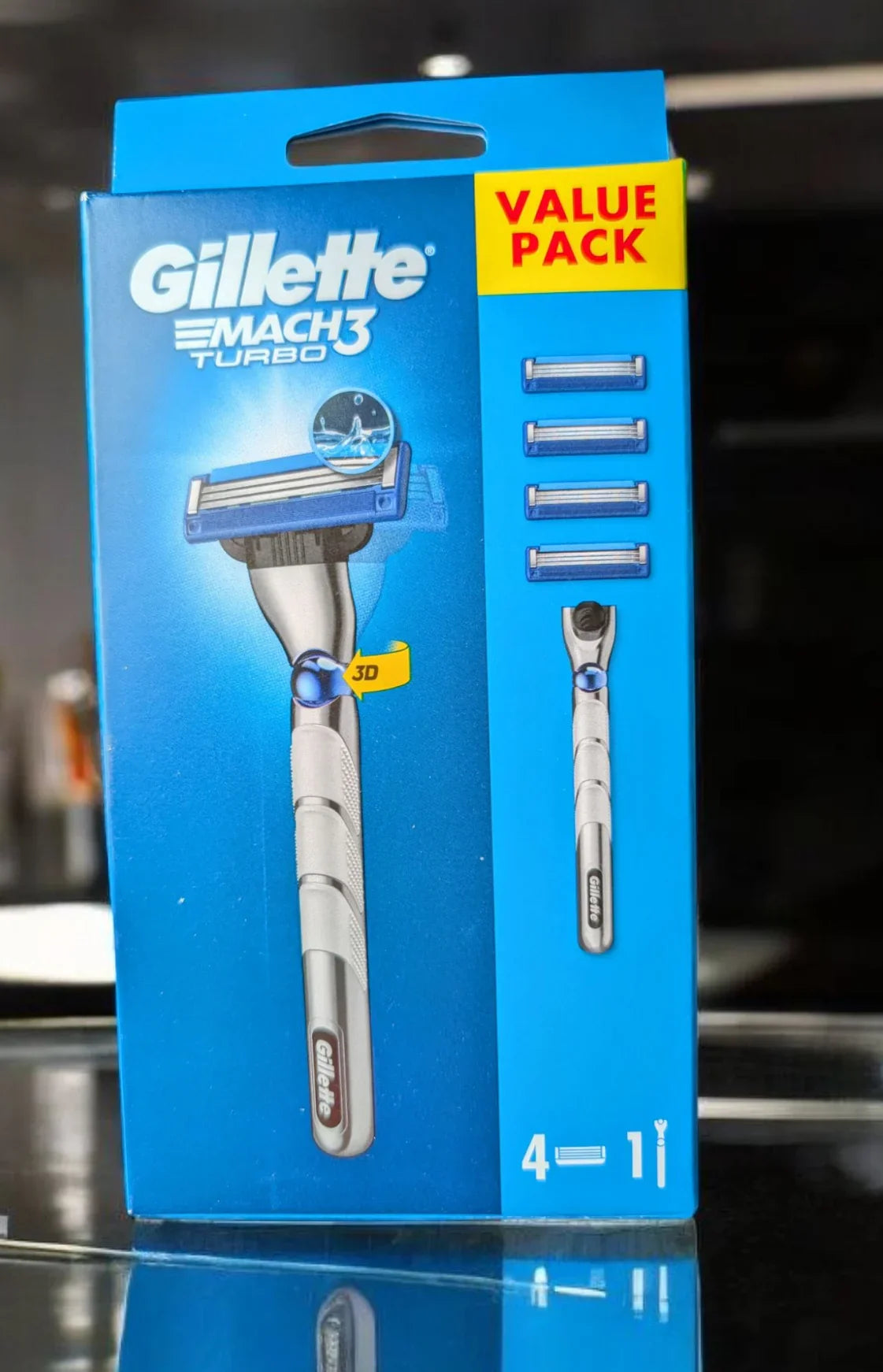 Gillette Mach3 Turbo Razor – Value Pack (1 Razor Handle + 4 Refill Blades)
Smooth Shave. No Nonsense. Turbo Level Precision.