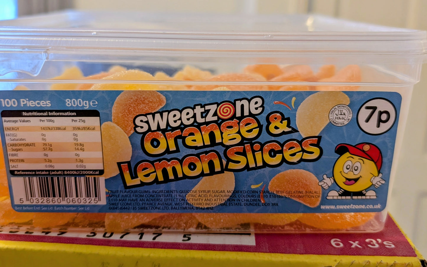 Sweetzone Orange & Lemon Slices – 800g Tub (Approx. 100 Pieces)