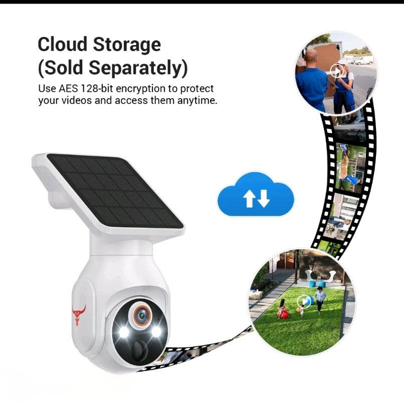 Solar Powered Outdoor Security Camera – 1080p HD, Two-Way Talk, Night Vision, AI Motion Detection