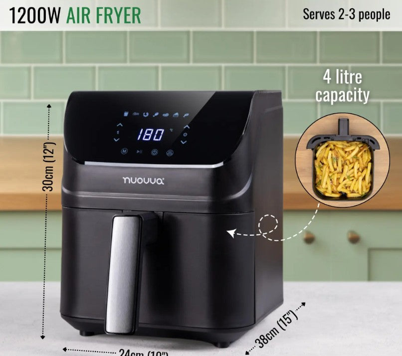 NUOVVA 4L Digital Air Fryer – Crispy Food, Zero Guilt