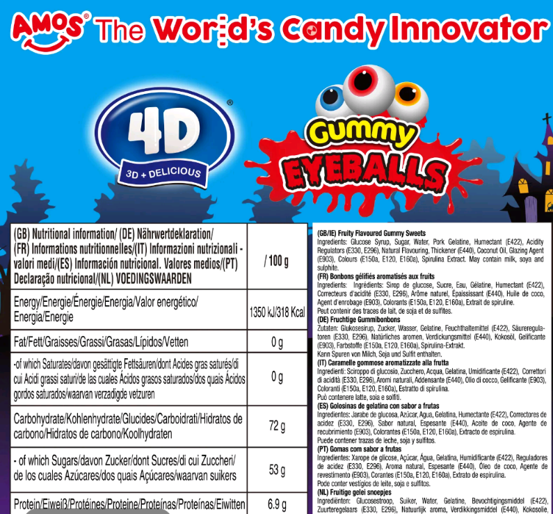 Amos 4D Gummy Eyeballs – Fruity Halloween Candy Fun