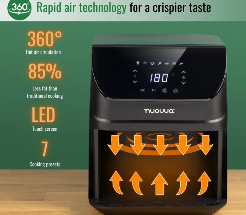NUOVVA 4L Digital Air Fryer – Crispy Food, Zero Guilt