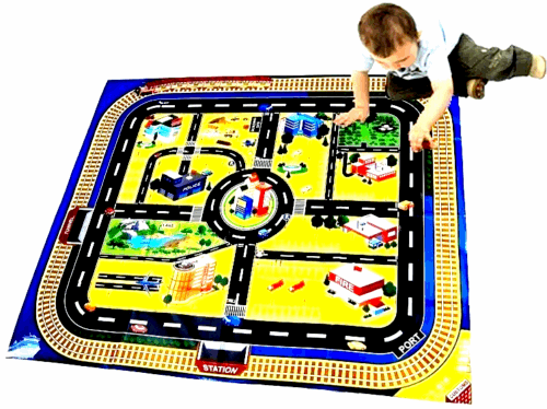 Giant City Playmat Road Train Layout Car Mat Boys Toy Playmat Kids City Playmat U&C Solutions Ltd