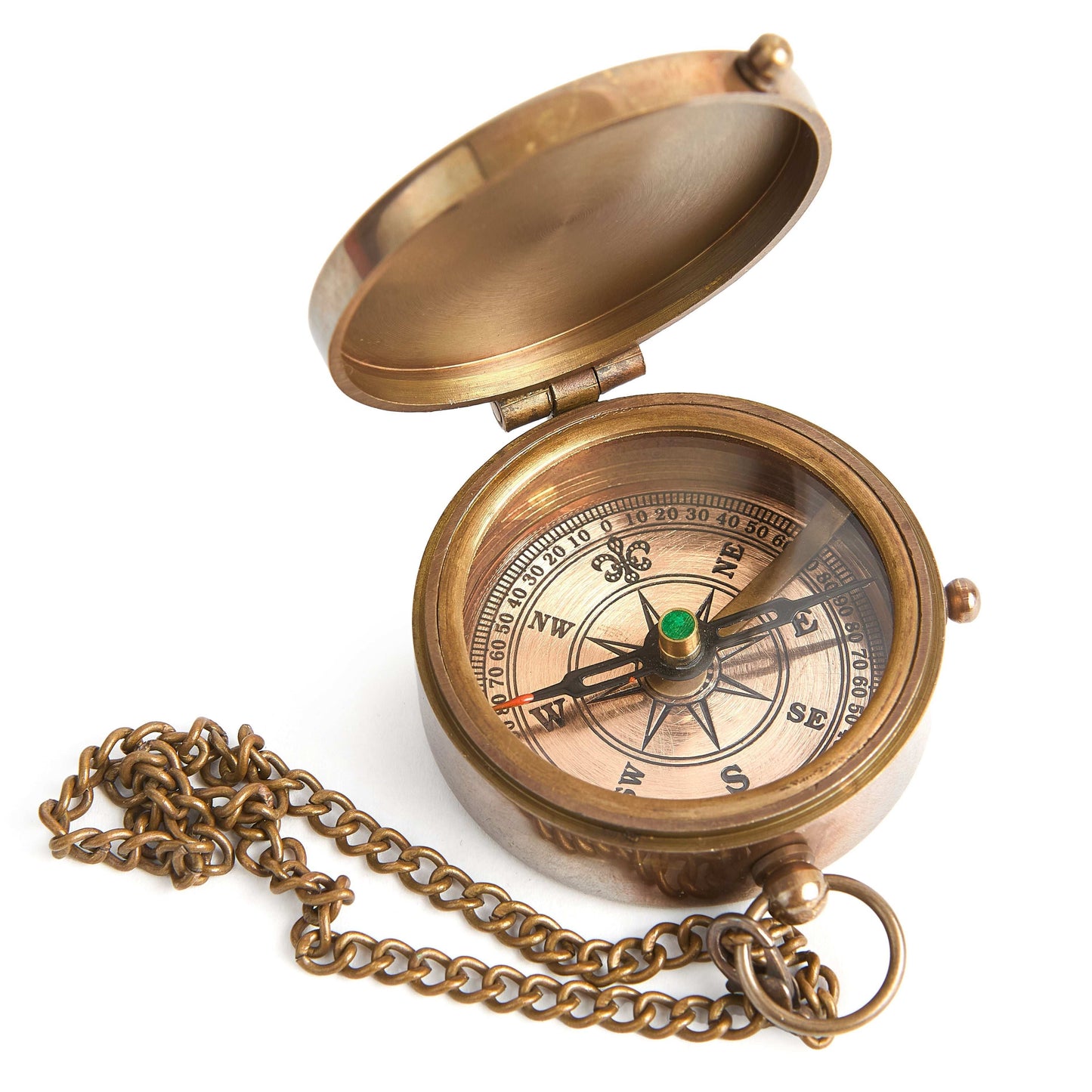 Pocket Vintage Compass with Leather Pouch. V.Empire