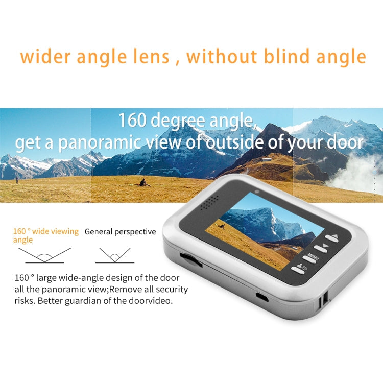 W8-S Smart Peephole Camera - 2.4" Screen 2.0MP Security Viewer with TF Card