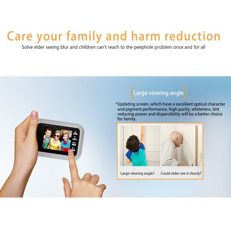 W8-S Smart Peephole Camera - 2.4" Screen 2.0MP Security Viewer with TF Card