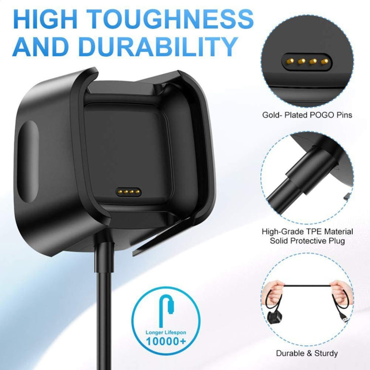 For Fitbit Versa 2 Charger Charging Dock Base Stand Holder with 1m Charging Cable