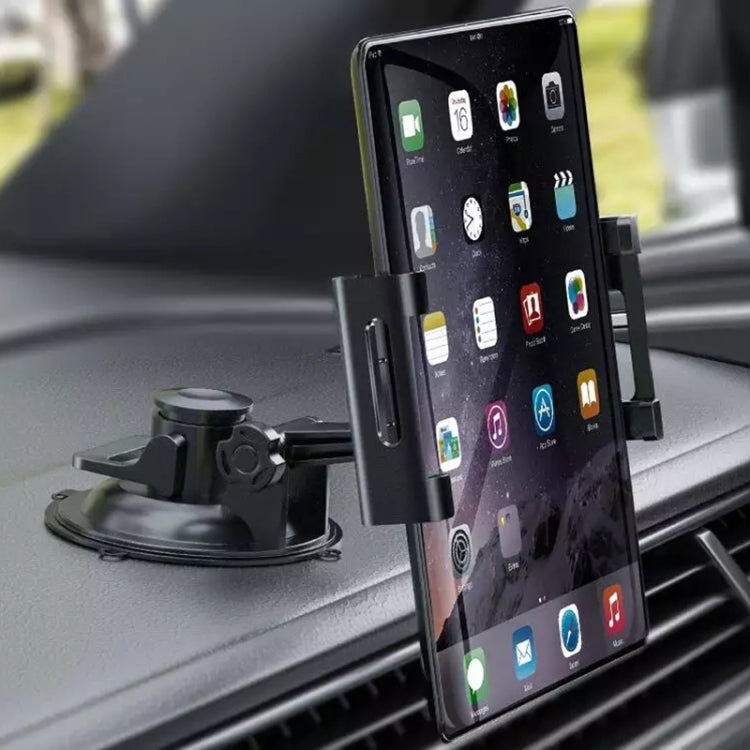 Car Dashboard Tablet Holder - Suction Cup Windshield Mount with Tray