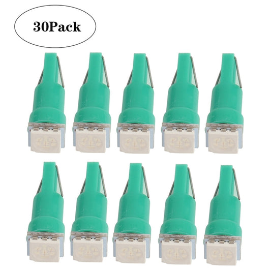30-Pack T5 LED Dashboard Indicator Lights - Green SMD-5050