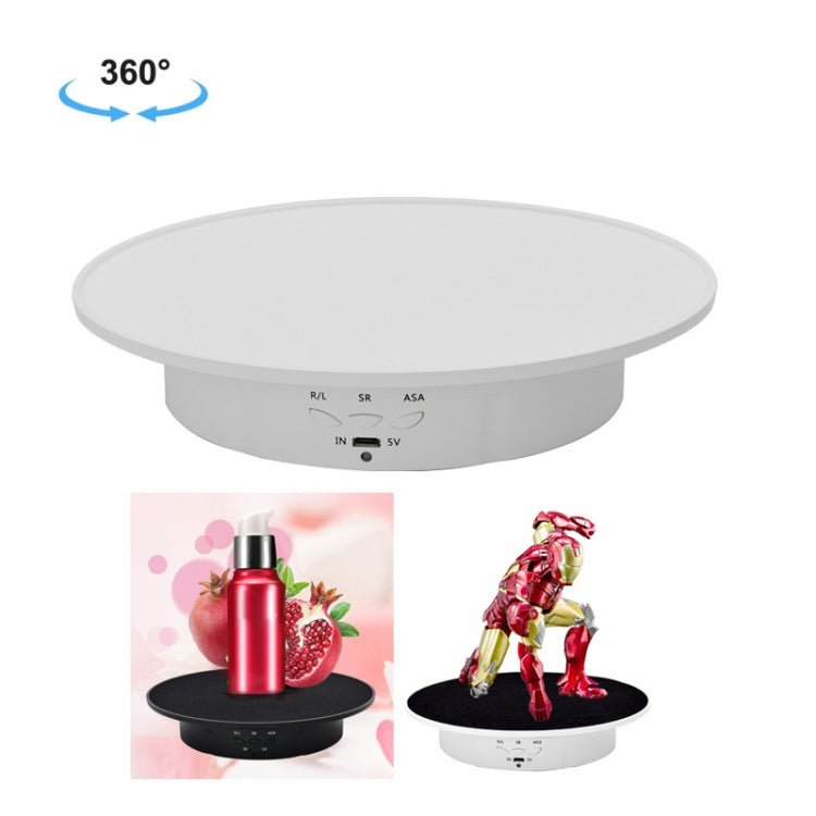 20cm USB Electric Rotating Turntable - Photography Display Stand (8kg Load)