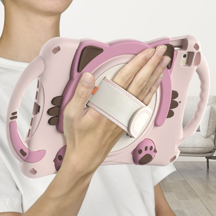 Kids iPad Mini Case - Cute Cat Shockproof EVA Cover with Handle & Strap