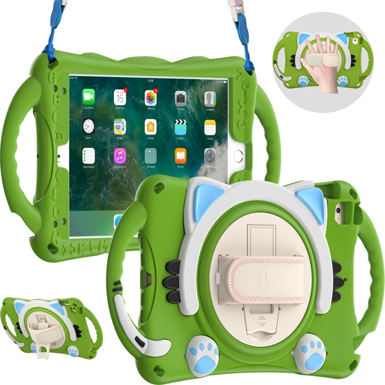 Kids iPad Mini Case - Cute Cat Shockproof EVA Cover with Handle & Strap