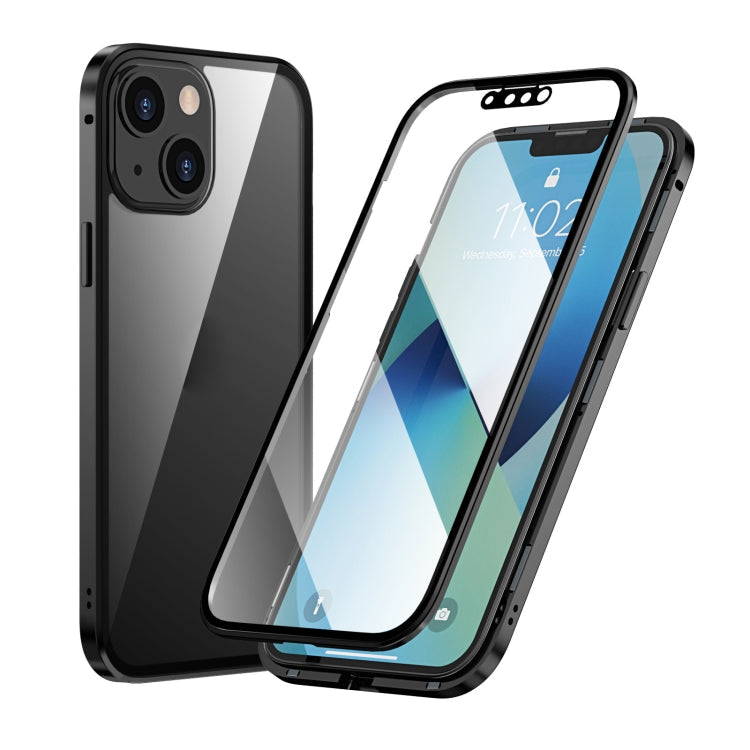HD Magnetic Metal Frame Double-sided Tempered Glass Phone Case iPhone 13