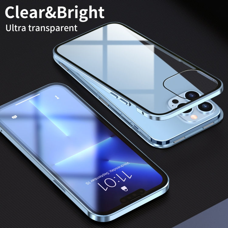 HD Magnetic Metal Frame Double-sided Tempered Glass Phone Case iPhone 13