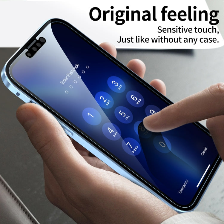HD Magnetic Metal Frame Double-sided Tempered Glass Phone Case iPhone 13