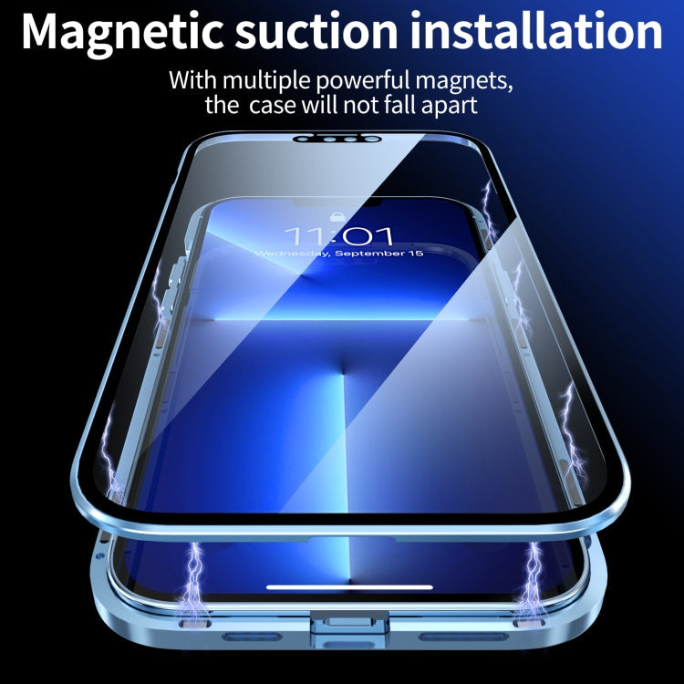 HD Magnetic Metal Frame Double-sided Tempered Glass Phone Case iPhone 13