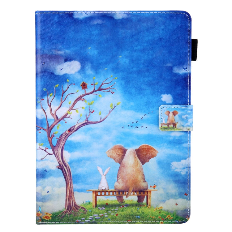For iPad Pro 11 (2020) & (2018) Painted Pattern Tablet PC Protective Leather Case with Bracket & Card Slot & Photo Holder, Elephant Rabbit, Blue Pink Pineapple, Red Flower Pink Butterfly, Rose Flower, Red Flower Blue Butterfly, Pear Flower             ...