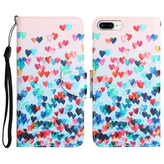 Colored Drawing Leather Phone Case - iPhone 7 Plus / 8 Plus | Artistic Flip Cover
