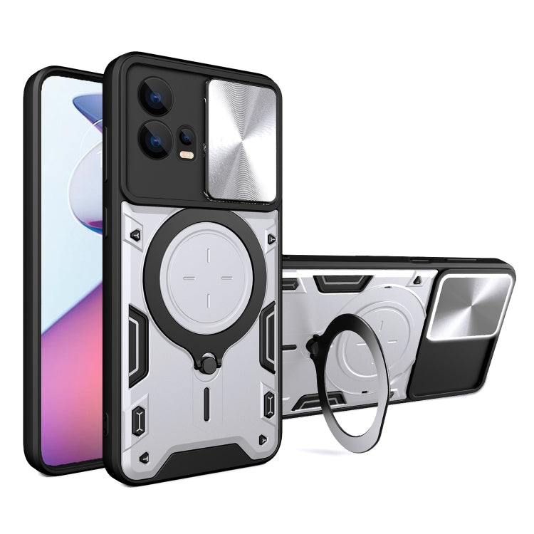 CD Texture Sliding Camshield Magnetic Holder Phone Case