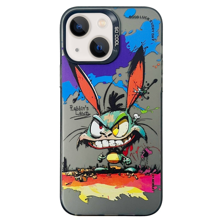 Double Layer Color Silver Series Animal Oil Painting Phone Case, For iPhone 13