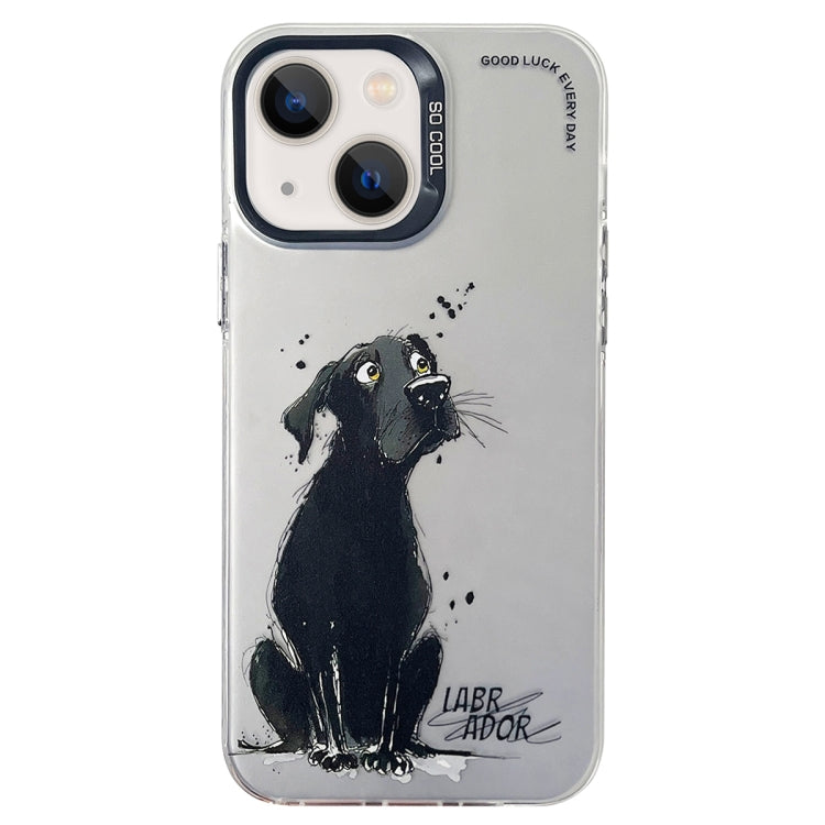 Double Layer Color Silver Series Animal Oil Painting Phone Case, For iPhone 13