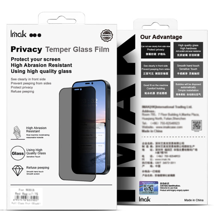 IMAK 3D Curved Privacy Tempered Glass Screen Protector - Anti-Glare & Anti-Spy Film for Xiaomi