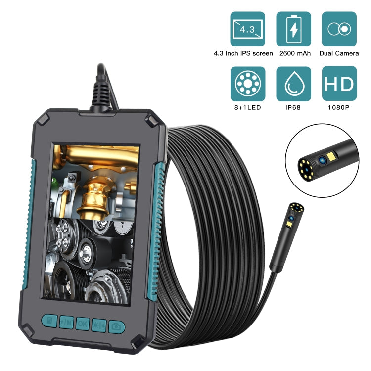 P40 Digital Endoscope - 8mm 1080P Waterproof Inspection Camera with 4.3" Screen & Dual Lens