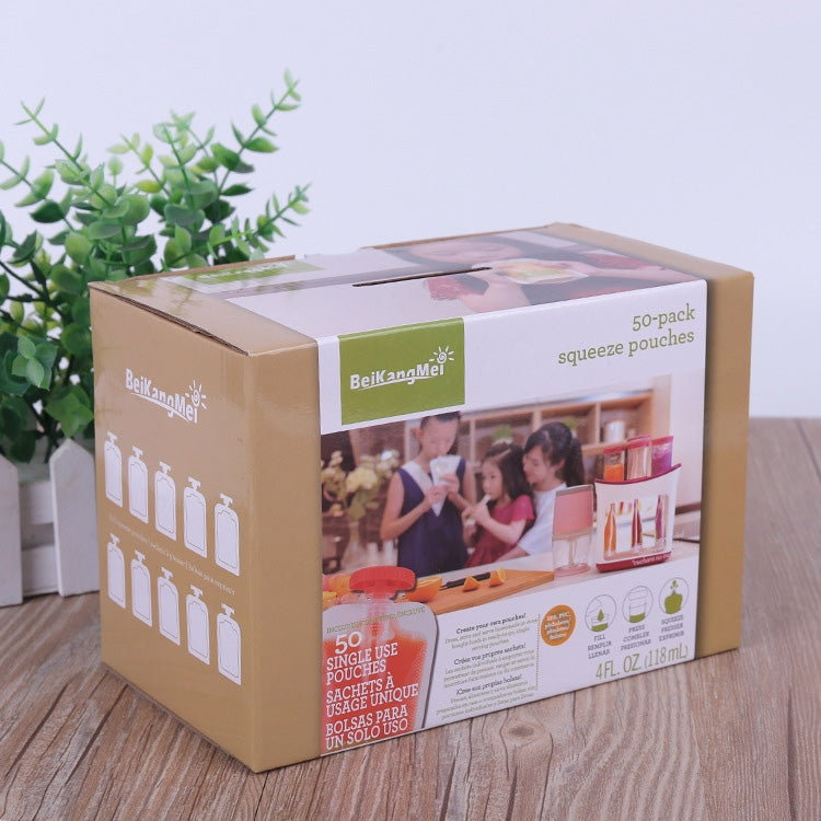 50 PCS Puree Extruder Squeeze Pouch Food Distribution Storage Bag, Compatible with HC14554 Food Dispenser, Storage Bag