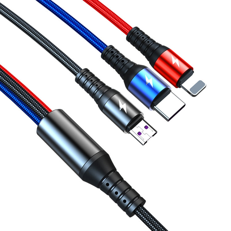 3-in-1 Fast Charging Cable 1.2m - USB to Lightning, USB-C & Micro USB | 5A Multi Charger