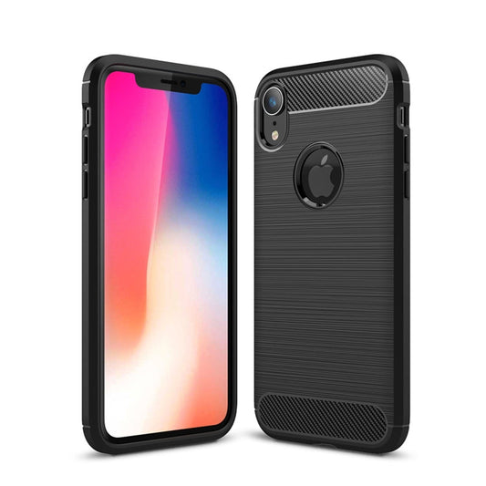 iPhone XR Carbon Fiber Case - Brushed Texture Shockproof TPU Protective Cover