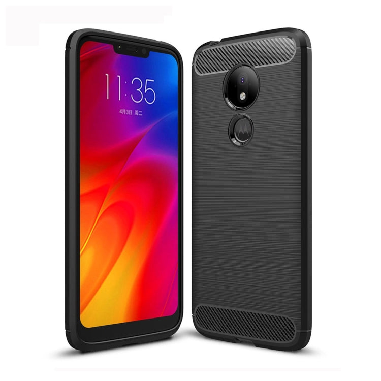 Brushed Carbon Fiber TPU Case for Motorola Moto G7 Power - Slim Protective Cover