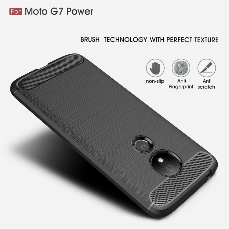 Brushed Carbon Fiber TPU Case for Motorola Moto G7 Power - Slim Protective Cover