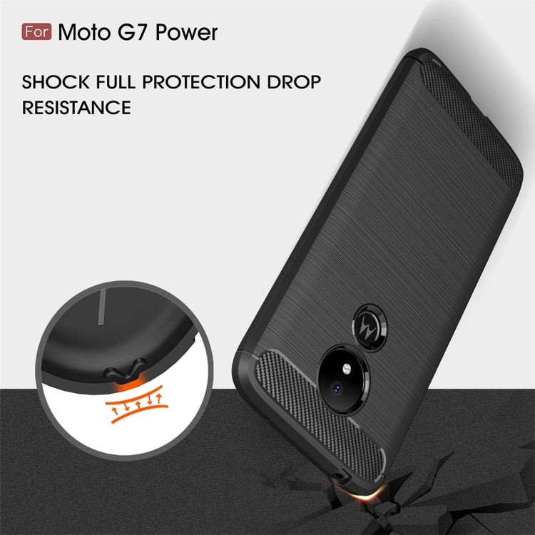 Brushed Carbon Fiber TPU Case for Motorola Moto G7 Power - Slim Protective Cover