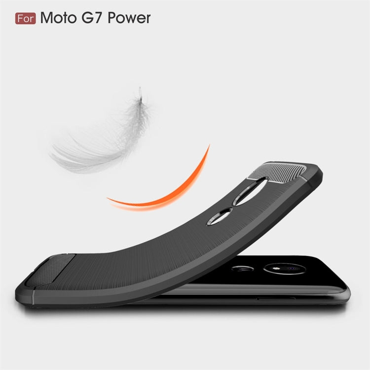 Brushed Carbon Fiber TPU Case for Motorola Moto G7 Power - Slim Protective Cover