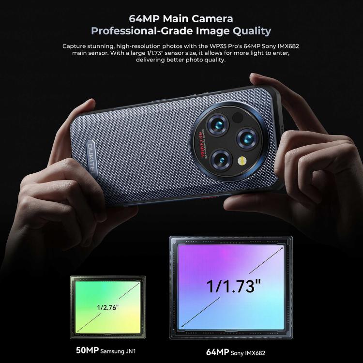 Oukitel WP35 Pro 5G Rugged Phone, 12GB+512GB, 6.6 inch MediaTek Dimensity 6300 Octa Core, NFC, OTG, Network: 5G