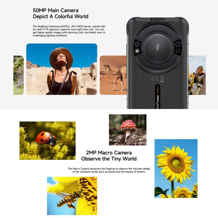 Ulefone RugKing, 8GB+256GB, IP68/IP69K Rugged Phone, 5.99 inch Android 15 Unisoc T7255 Octa Core, Network: 4G, NFC, OTG