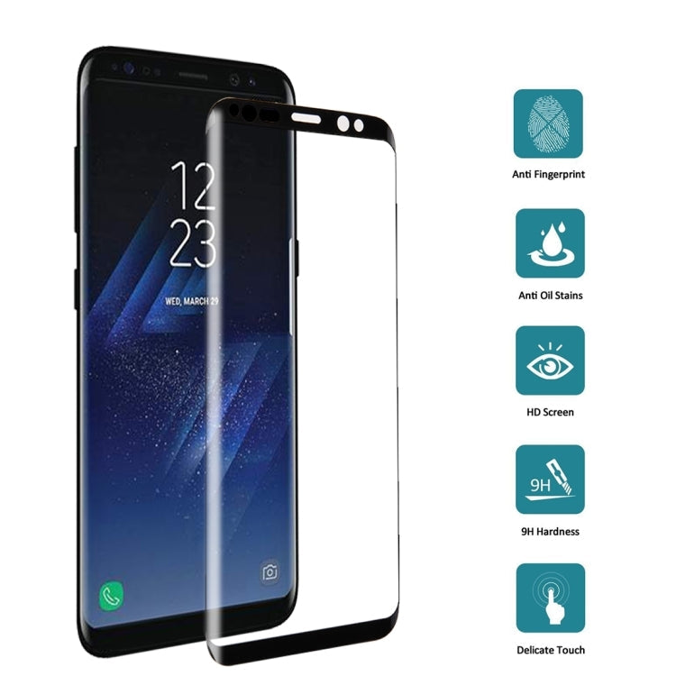 25 PCS For Galaxy S8 Plus / G955 0.26mm 9H Surface Hardness 3D Curved Silk-screen Fully Adhesive Fully Adhesive Full Screen Tempered Glass Screen Protector