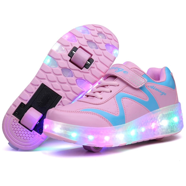 786 LED Light Ultra Light Rechargeable Double Wheel Roller Skating Shoes Sport Shoes, Size : 30 UK 11-12