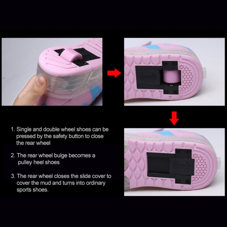 786 LED Light Ultra Light Rechargeable Double Wheel Roller Skating Shoes Sport Shoes, Size : 30 UK 11-12