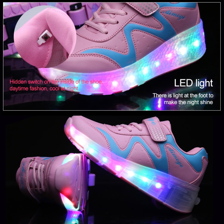 786 LED Light Ultra Light Rechargeable Double Wheel Roller Skating Shoes Sport Shoes, Size : 30 UK 11-12