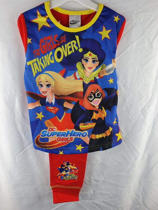 DC Superhero Girls outfit with superhero characters on a white background